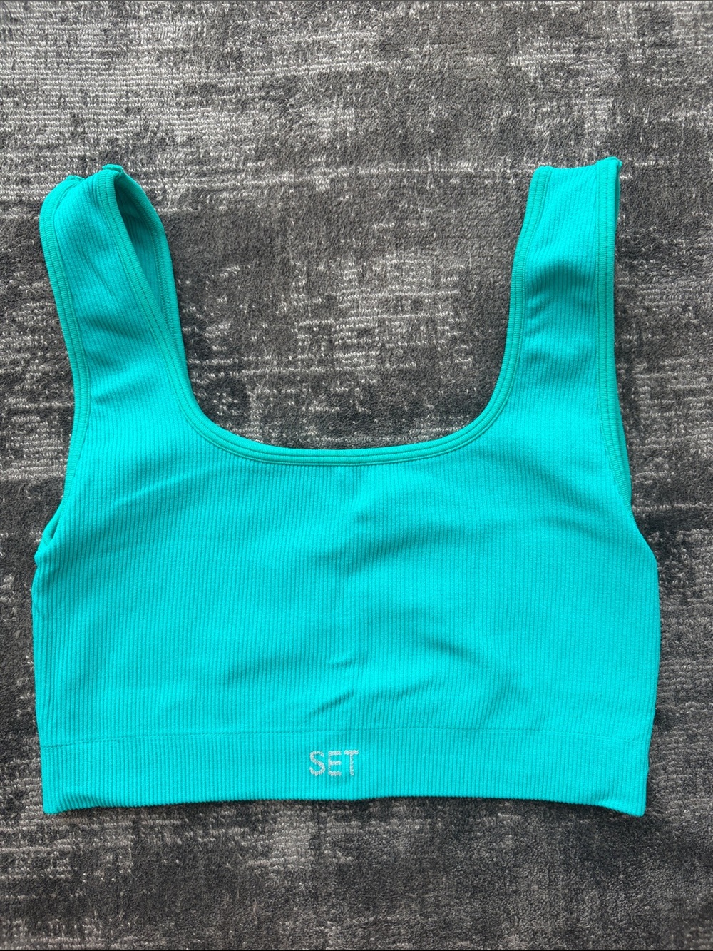 SET Active Ribbed Scoop Sports Bra in Teal